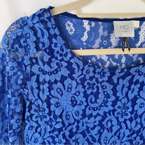 Anthropologie HD in Paris Overture Lace Dress Blue Shift Size Small - Picture 4 of 10